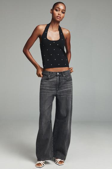 TOP PUNTO TACHAS - Negro de Zara