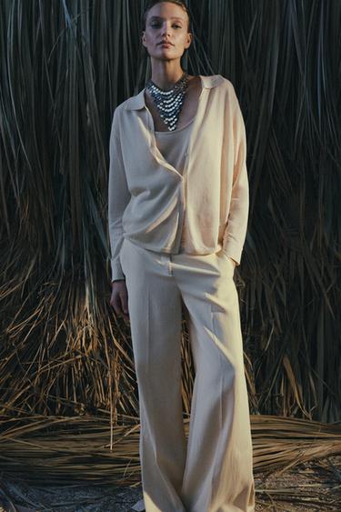 POLO KNIT CARDIGAN WITH INTERIOR TOP - Beige by Zara - Image 3