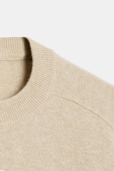 100% WOOL OVERSIZE JUMPER - Beige by Zara - Image 7