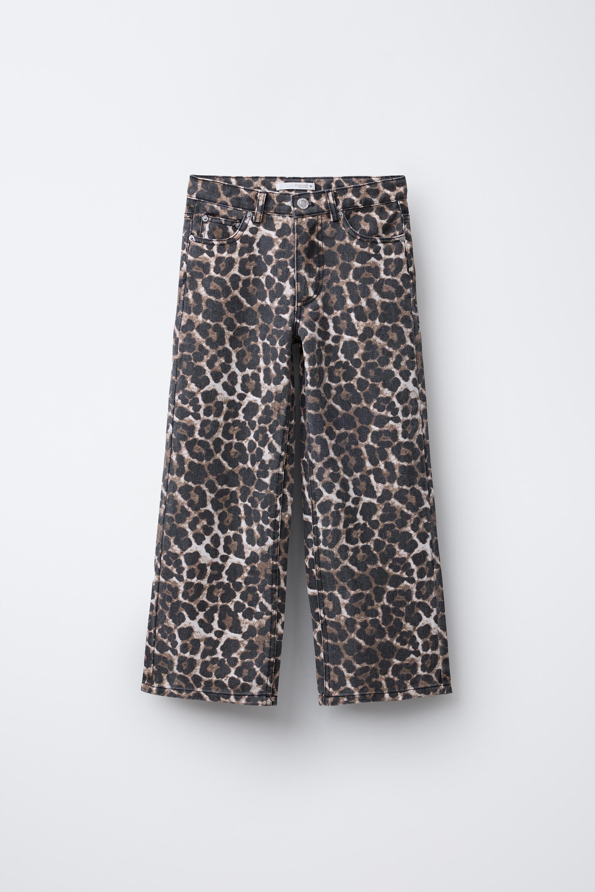 WIDE-LEG ANIMAL PRINT JEANS Leopard ZARA South Africa