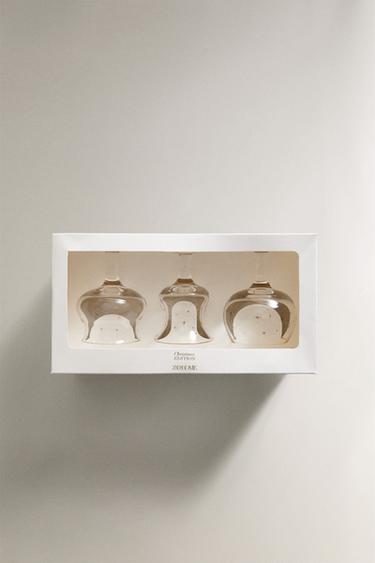 PACK OF GLASS CHRISTMAS SHOT GLASSES (PACK OF 3) - 990 by Zara - Image 3