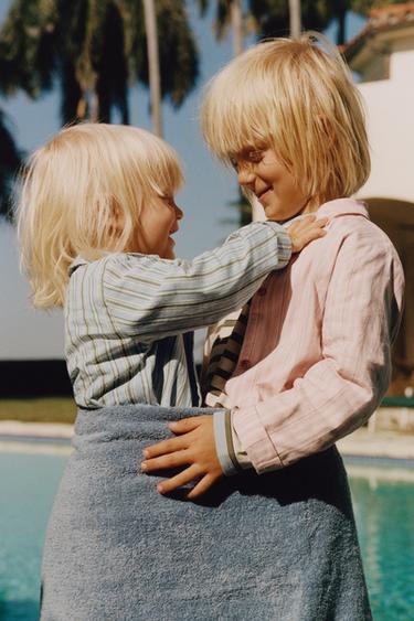 TIMELESS - PIJAMA CAMISERO RAYAS - Azul de Zara