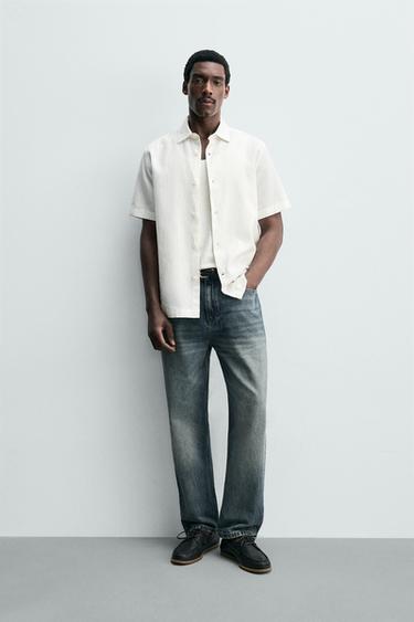 REGULAR FIT LINEN/COTTON SHIRT - White by Zara - Image 0