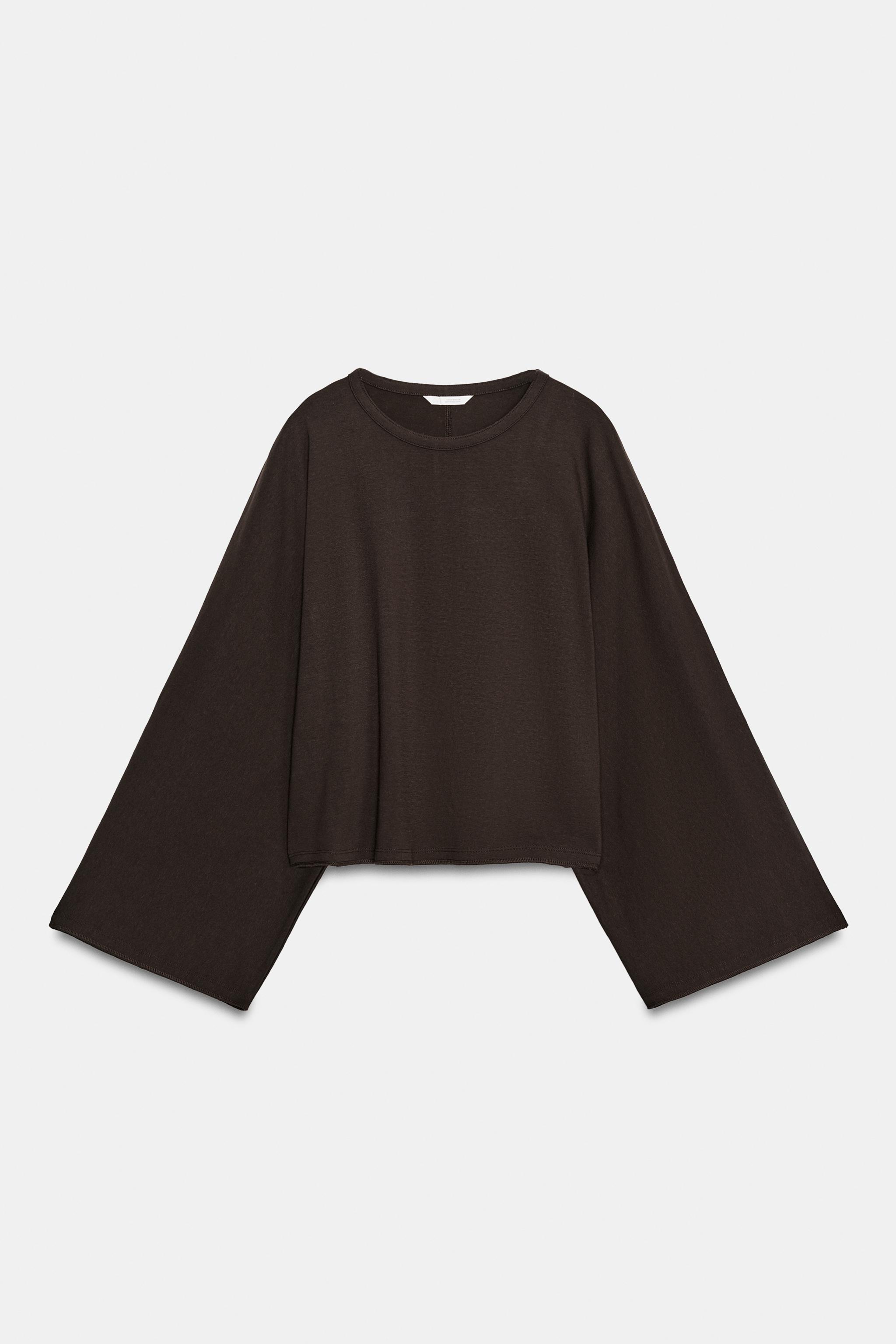 Cotton Wide-Sleeve T-Shirt by Zara
