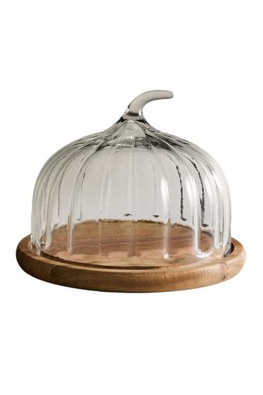 WOODEN PUMPKIN CAKE STAND - Light beige by Zara