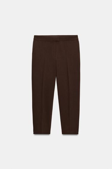 PANTALÓN TIRO ALTO - Marrón de Zara