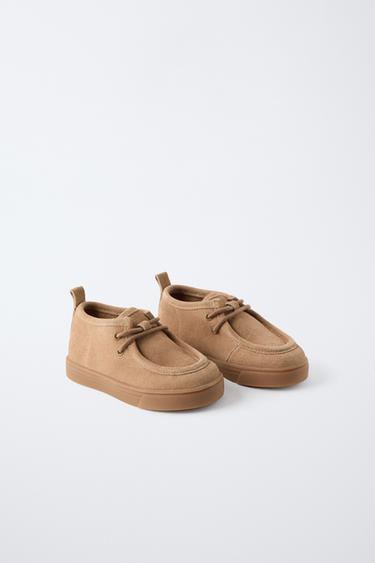 LEATHER MOC TOE BOOTS - Brown by Zara - Image 1