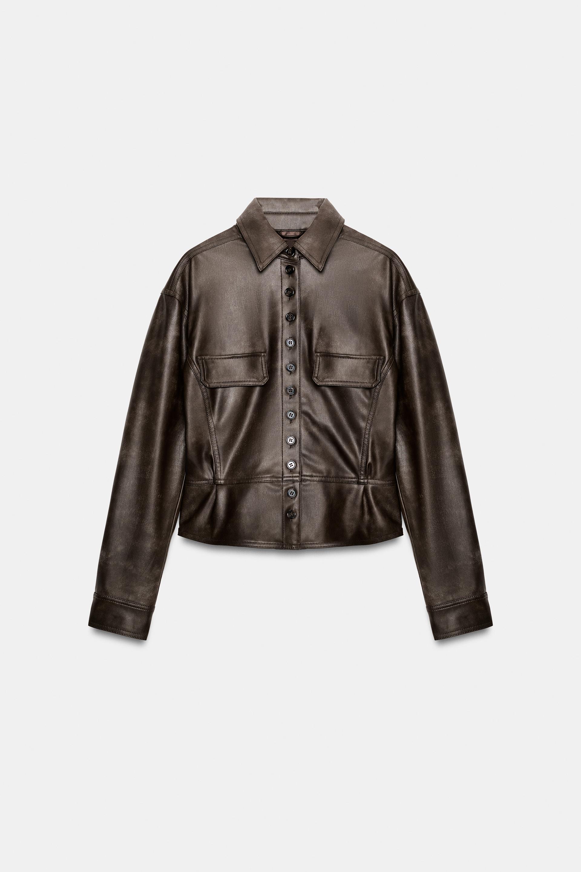 Zw Collection Leather Effect Jacket