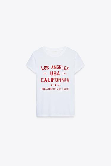 Zara WASHED EFFECT T-SHIRT - White