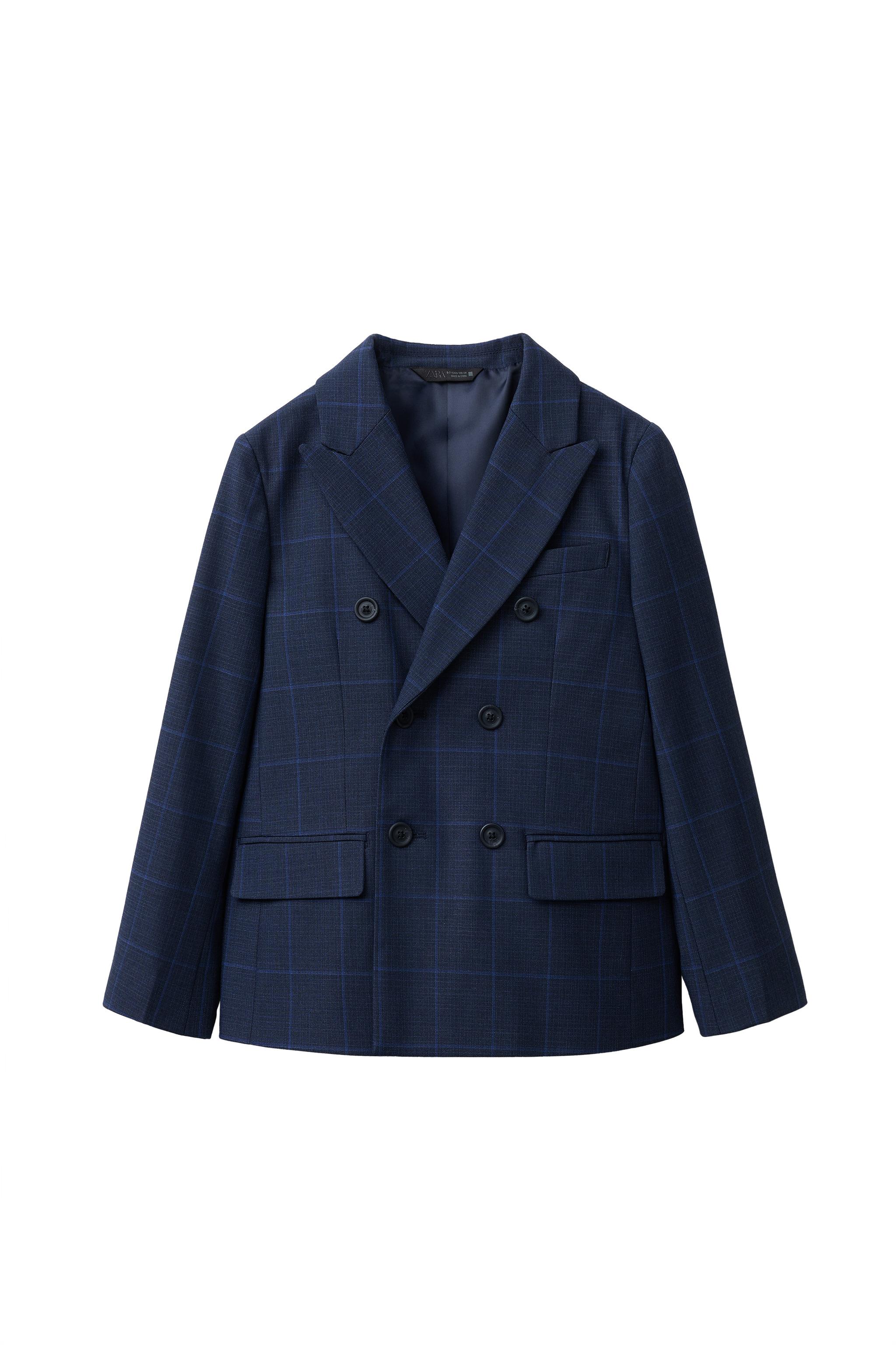 チェック柄スーツブレザー - ダイブルー | ZARA Japan / 日本