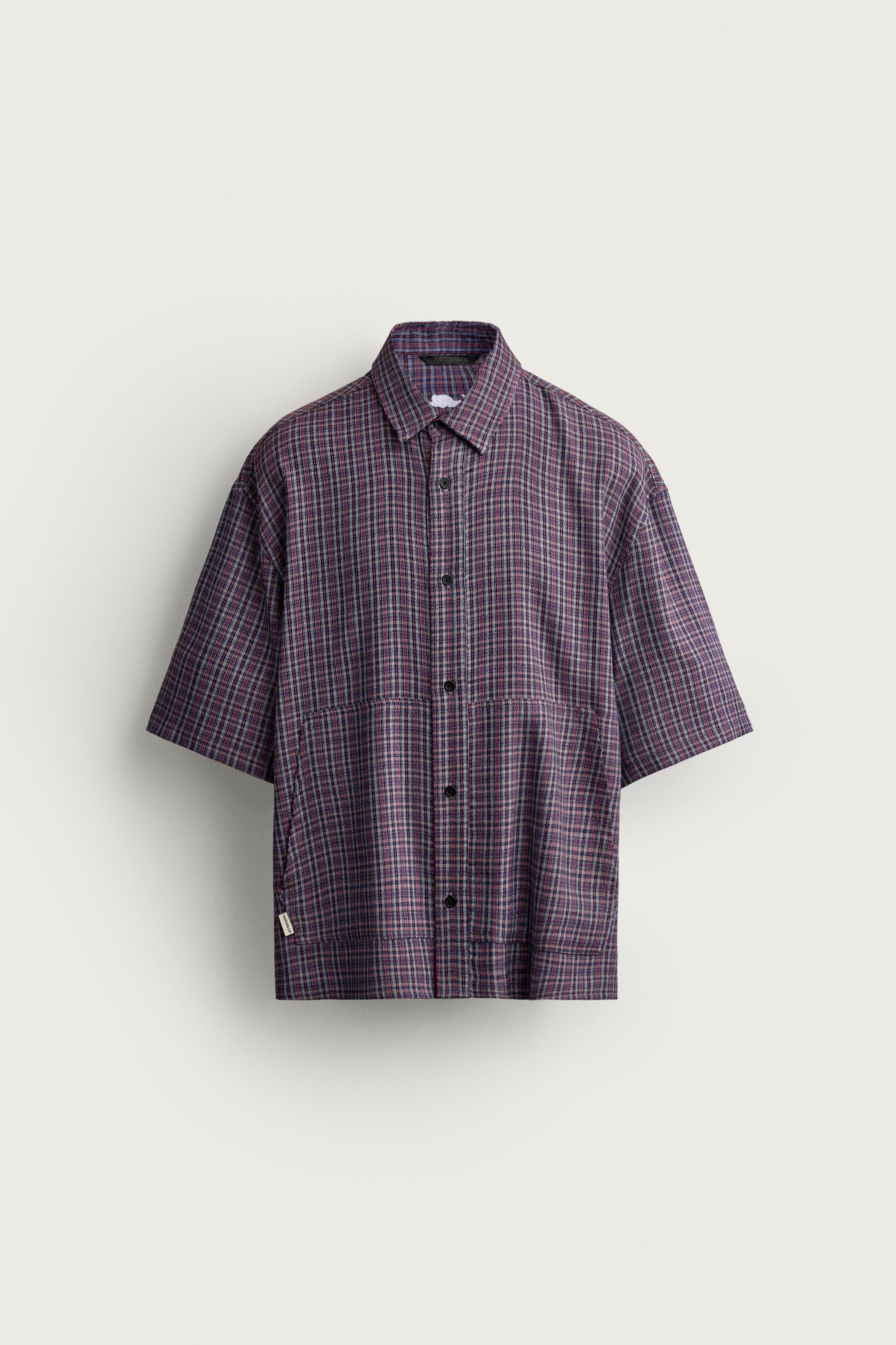 PLAID BOXY FIT SHIRT WITH POCKETS