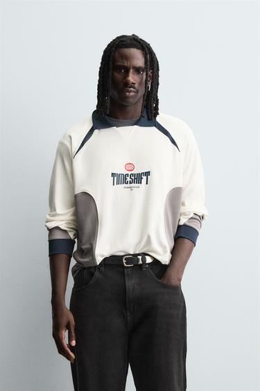 POLOSHIRT MIT RETRO-FUSSBALL-PRINT - Cremefarben von Zara