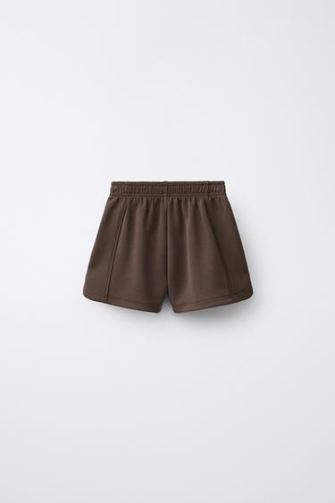 SHORT À INSCRIPTION EN MODAL - Marron de Zara - Image 1