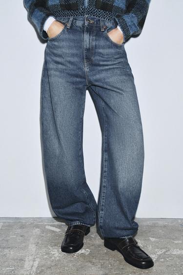 ZW COLLECTION BALLOON HIGH-WAIST JEANS - Blue by Zara - Image 1