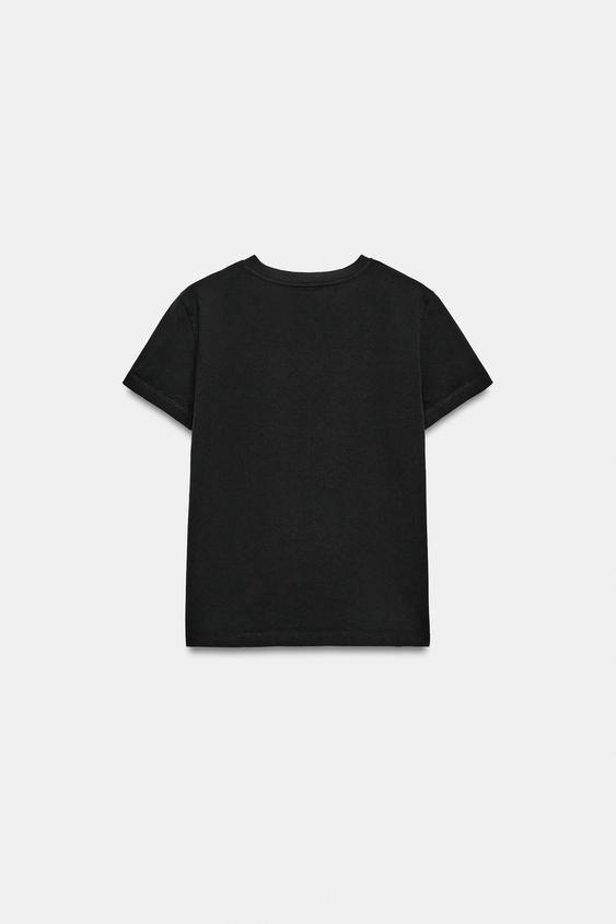 T-SHIRT AVEC INSCRIPTION - Noir de Zara - Image 4
