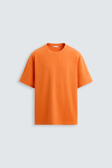 CAMISETA HEAVYWEIGHT BÁSICA - Naranja de Zara