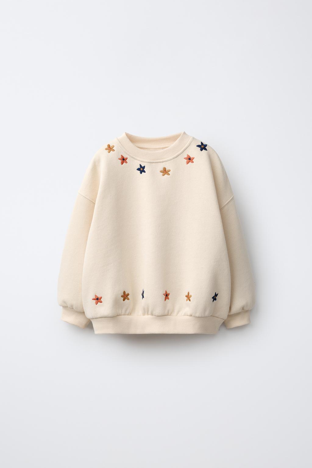 EMBROIDERED FLORAL SWEATSHIRT
