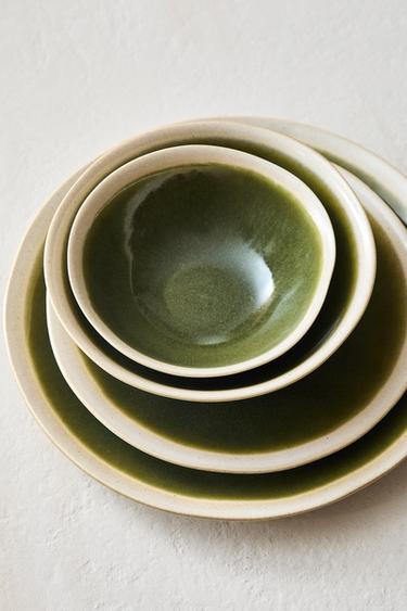 GREEN STONEWARE DINNER SET - Blue / Indigo by Zara - Image 0