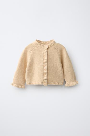 CARDINGAN WITH RUFFLES - Vanilla by Zara