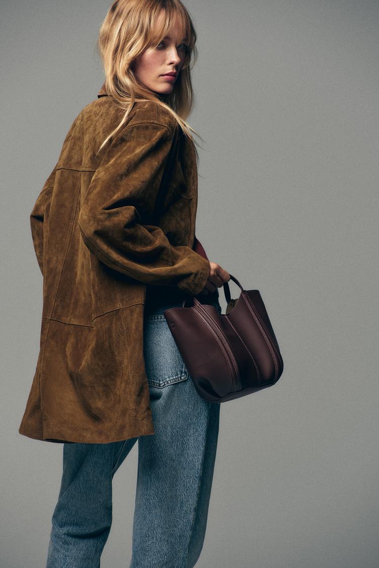 Zara Mini Zara Tasche Braun MINI-CITYTASCHE MIT STEPPNÄHTEN