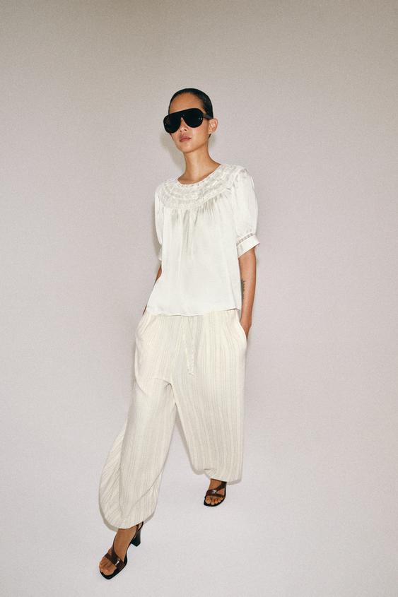 ZW Collection dantelli kısa kollu bluz