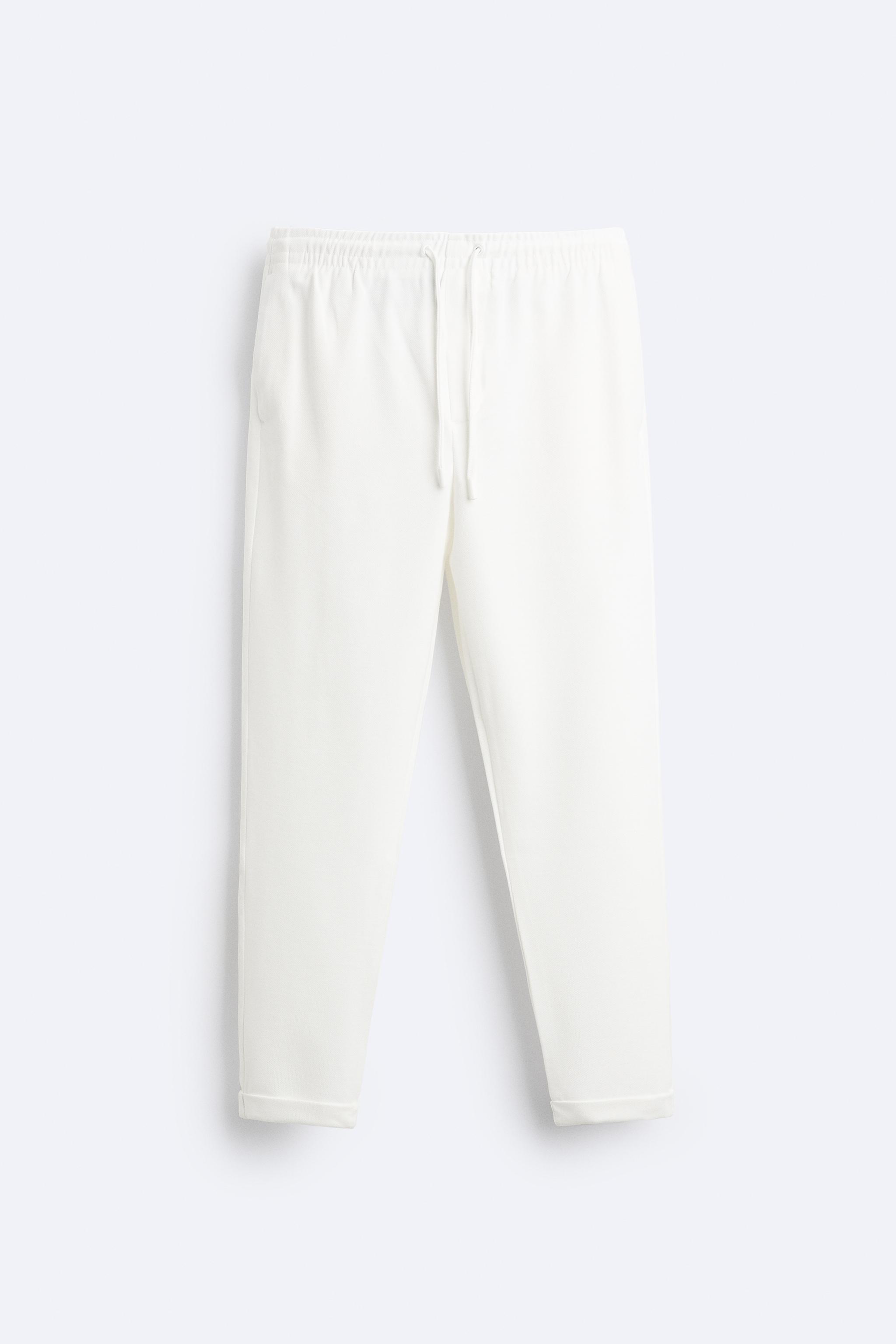 EASY CARE JOGGER WAIST TROUSERS - White