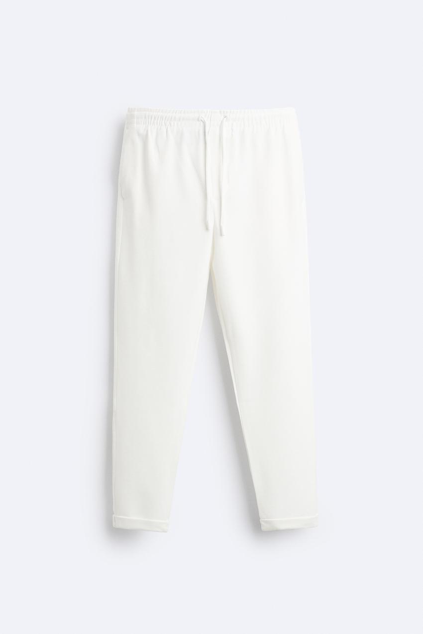 Zara, Pants & Jumpsuits, Zara Jogger Waist Pants Plaid High Waist Gray  White Cropped Size Small