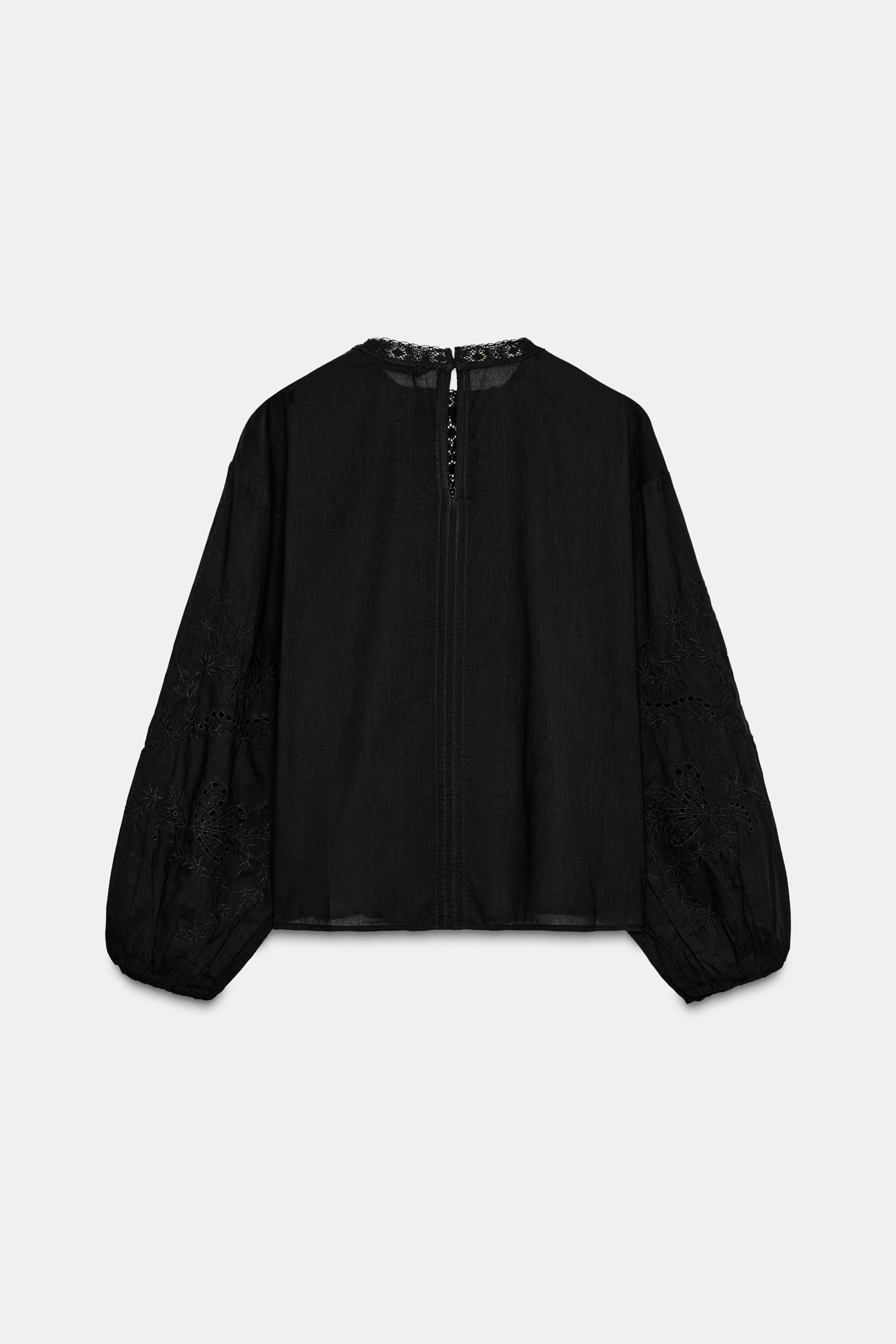 EMBROIDERED LACE INSERT SHIRT ZW COLLECTION