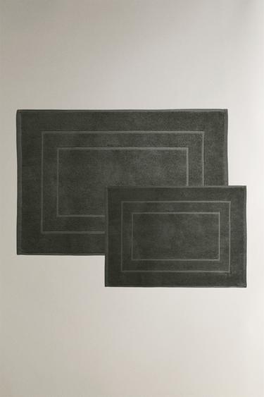 NON-SLIP COTTON BATH MAT - Dark grey by Zara