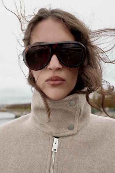 WOOL BLEND BOMBER JACKET WITH HIGH NECK - Light mink by Zara - Image 4