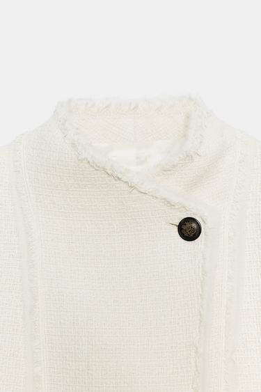 BLAZER EFFRANGÉ À BASQUE ZW COLLECTION - Écru de Zara - Image 7