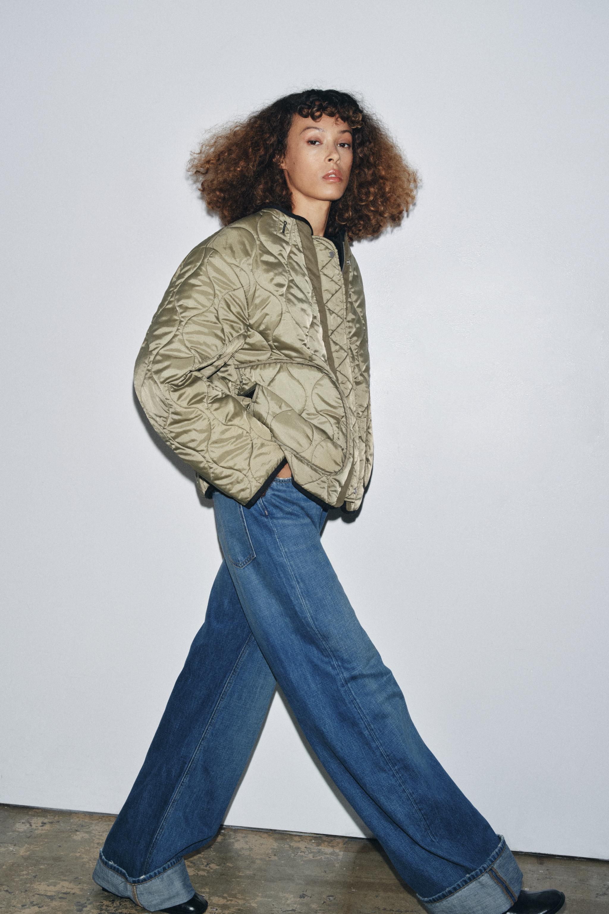 ZARAリバーシブルジャケット リバーシブルパイピングフェイクレザージャケット - グレー | ZARA