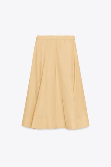 JUPE MIDI ZW COLLECTION - Jaune de Zara - Image 5