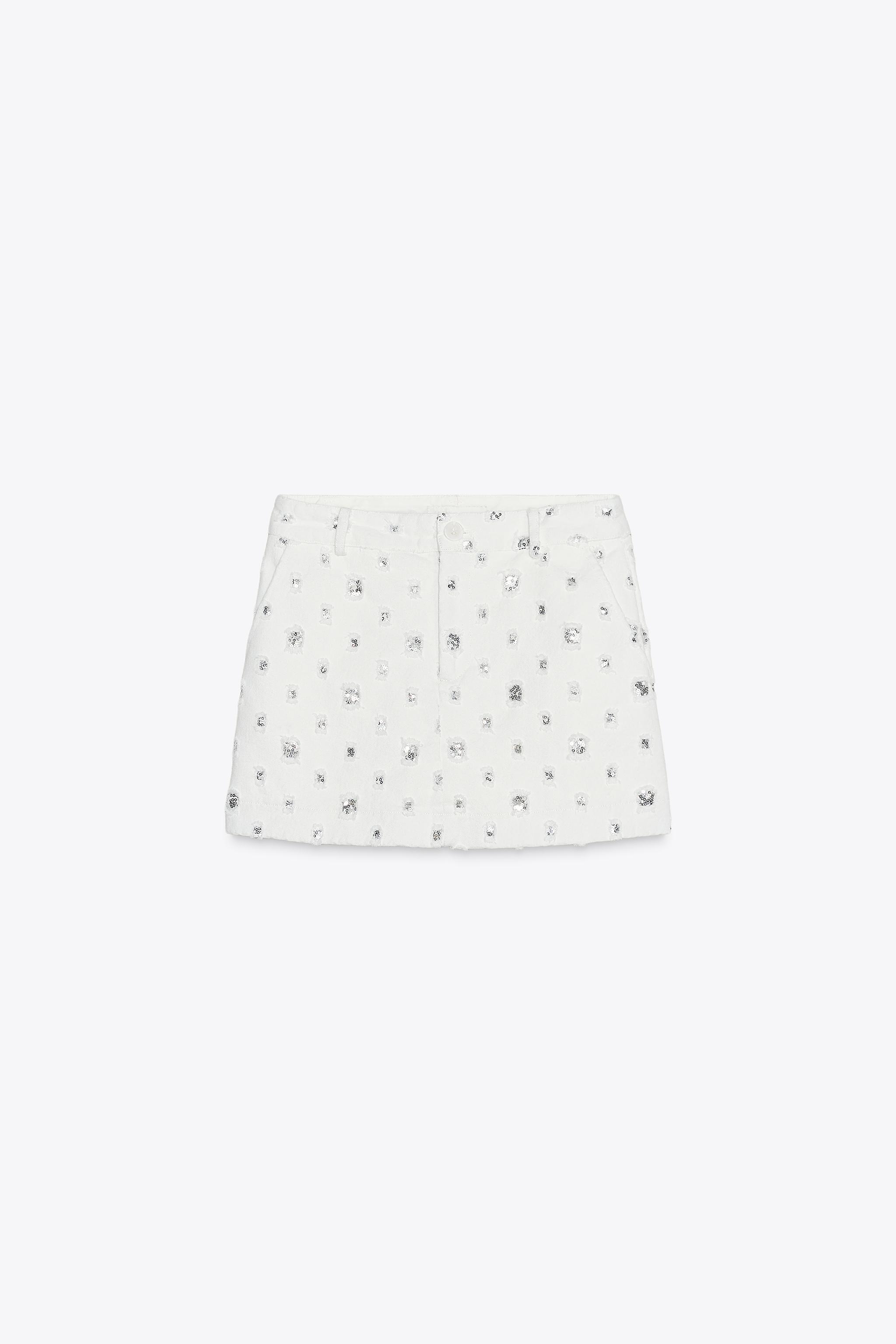 SEQUIN SKORT - White | ZARA Canada