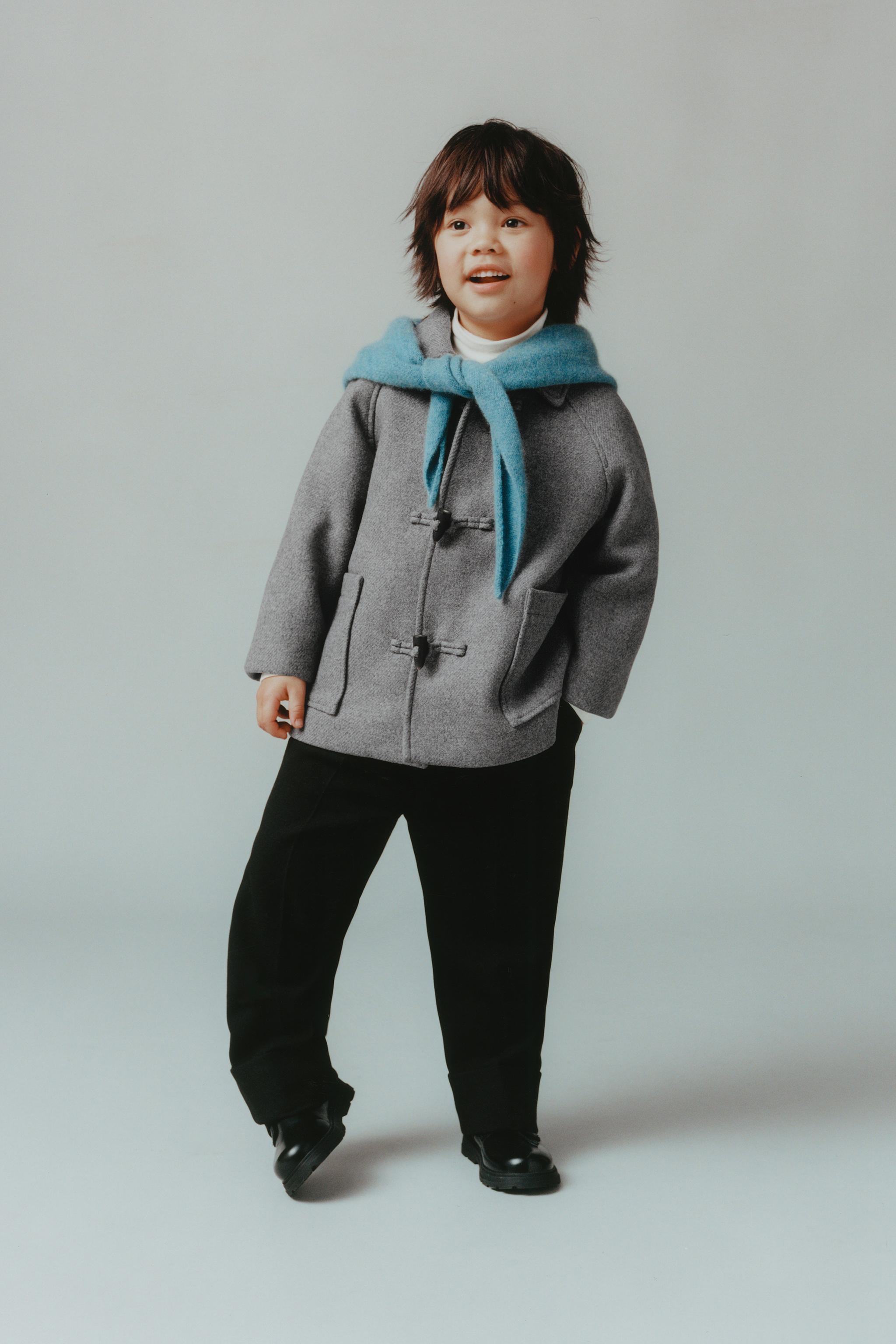 MELANGE COAT WITH WOOL FIREMAN CLASPS