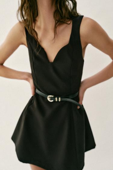 ROBE MINI AVEC CEINTURE - Noir de Zara - Image 3