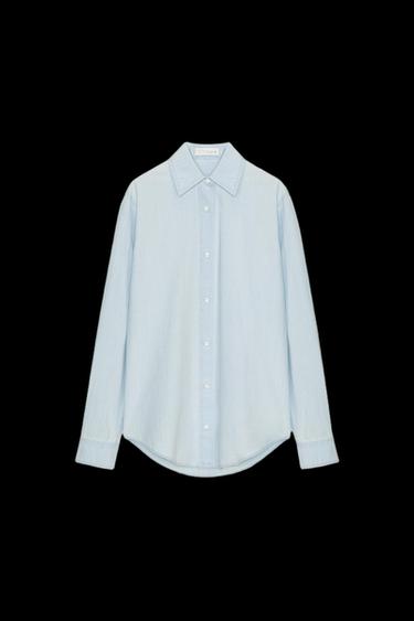 CAMISA DENIM TRF REGULAR - Azul claro de Zara - Imagen 0