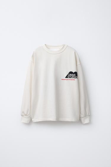 CAMISETA ESTAMPADA FLOCK - Crudo de Zara