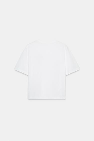 T-SHIRT À FLEURS BRODÉES - Blanc de Zara - Image 1