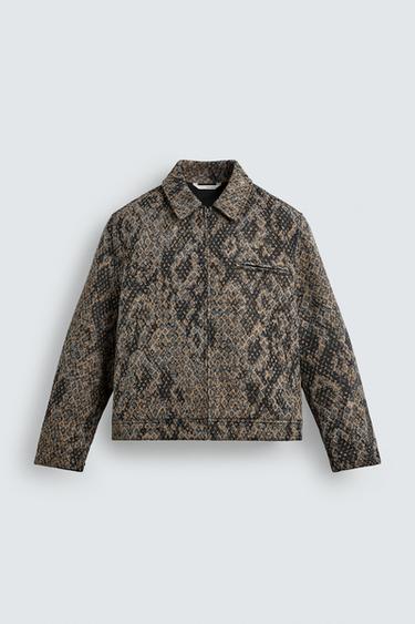 JACQUARD TEXTURED JACKET - Printed by Zara