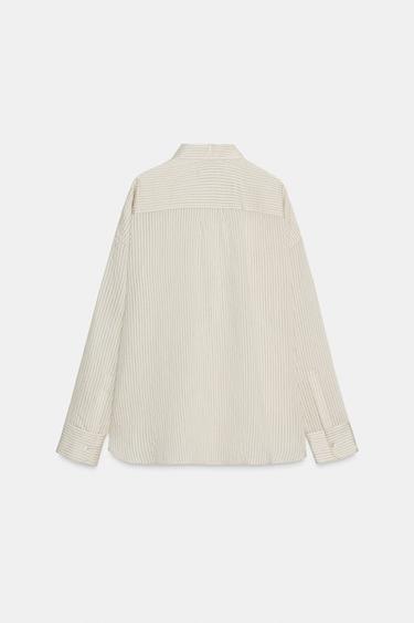 CHEMISE FLUIDE À RAYURES ZW COLLECTION - Blanc / Noir de Zara - Image 9