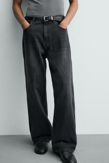 JEAN FLARE AVEC FERMETURES ÉCLAIR - Charbon de Zara - Image 4