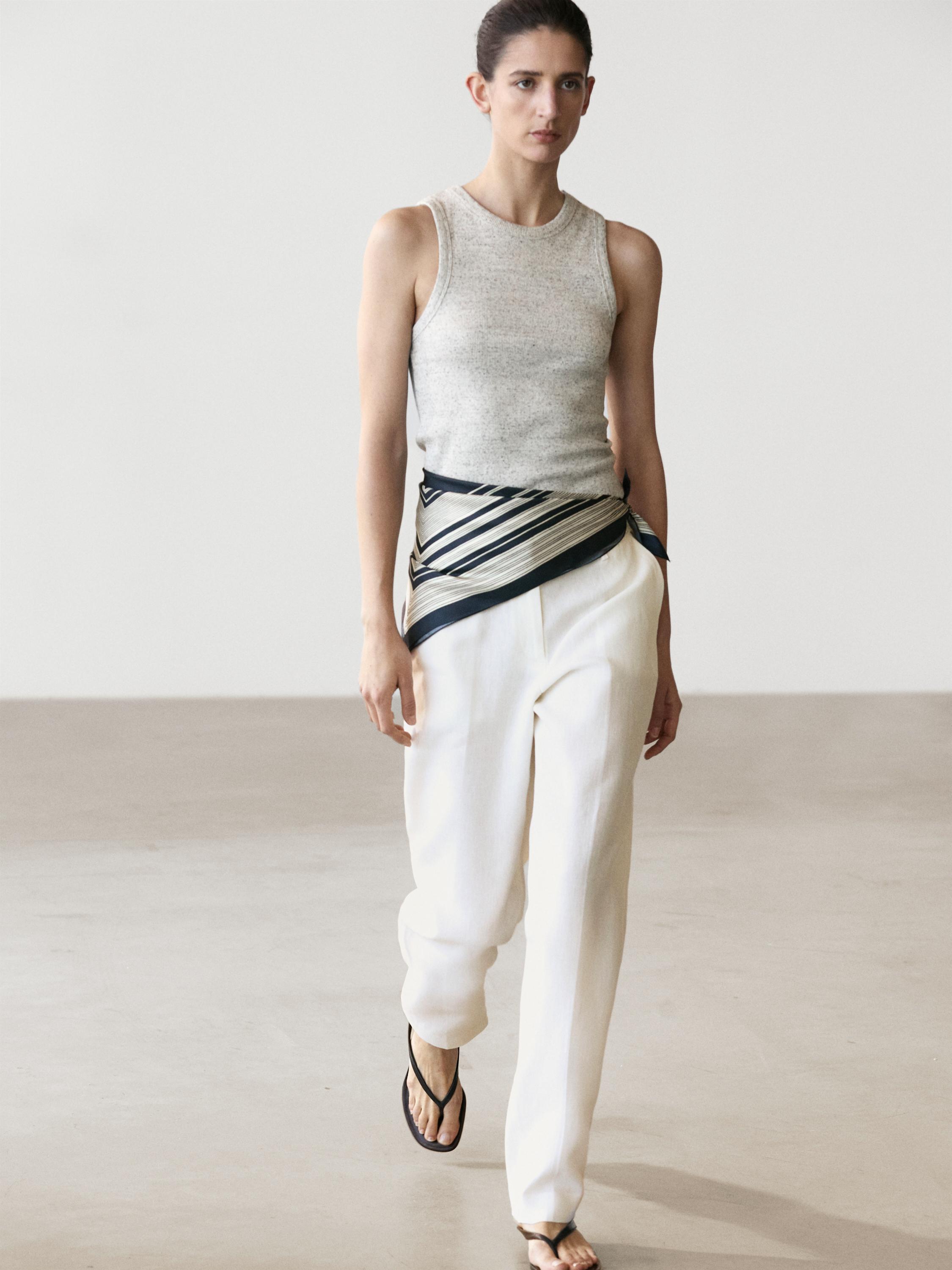 Linen suit trousers