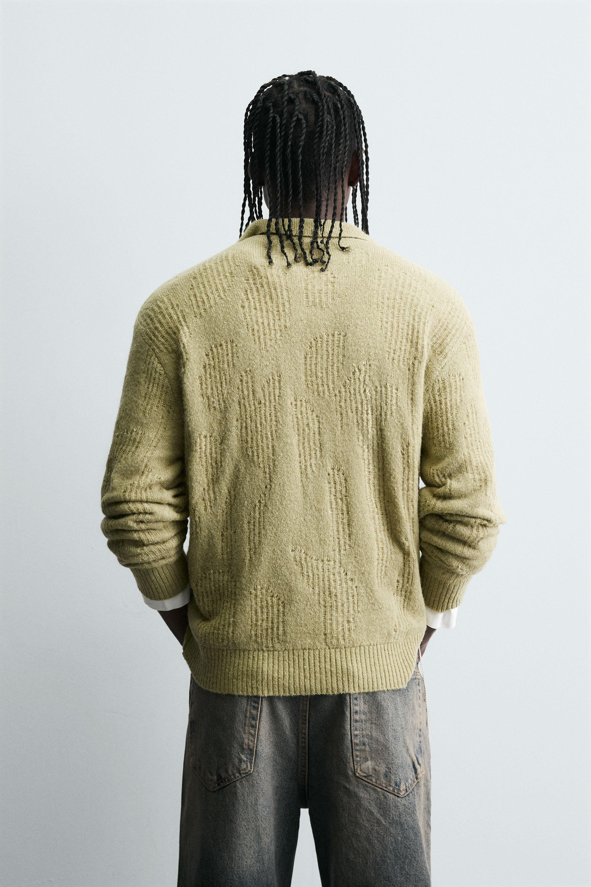 OPEN-KNIT POLO SHIRT