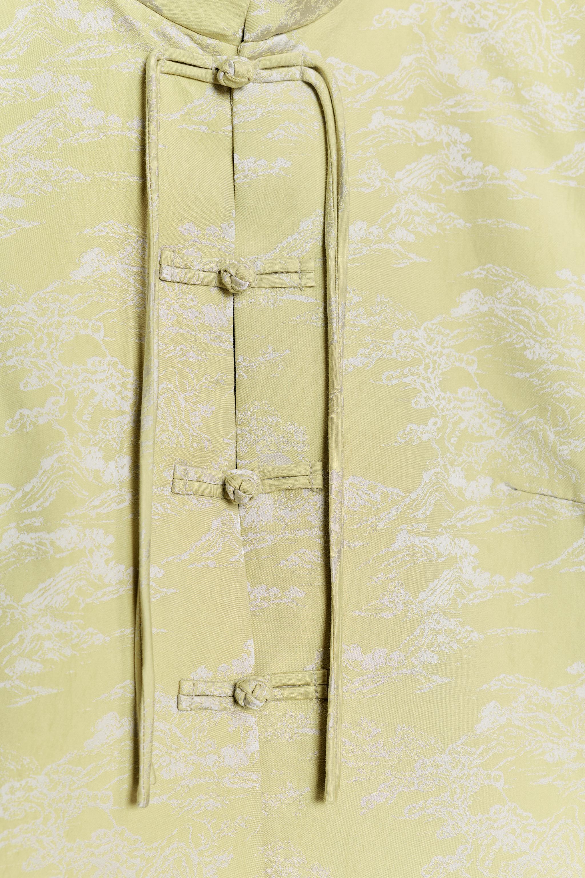 Женские пиджаки Zara JACQUARD FROG FASTENING BLAZER — фото 7