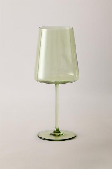 CONICAL CRYSTALLINE WINE GLASS - Green by Zara