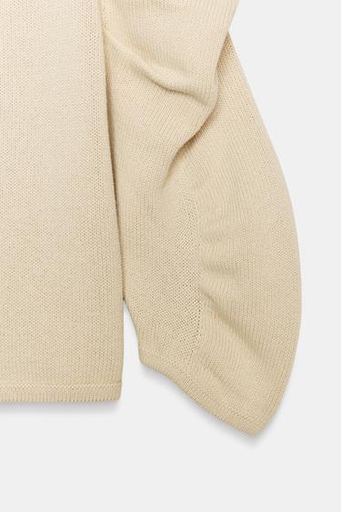 DRAPED SLEEVE KNIT JUMPER - Sand / Marl by Zara - Image 8