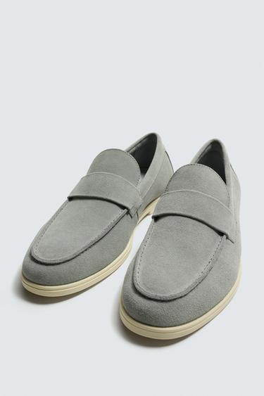 CASUAL LEATHER LOAFERS - Sky Blue by Zara - Image 4