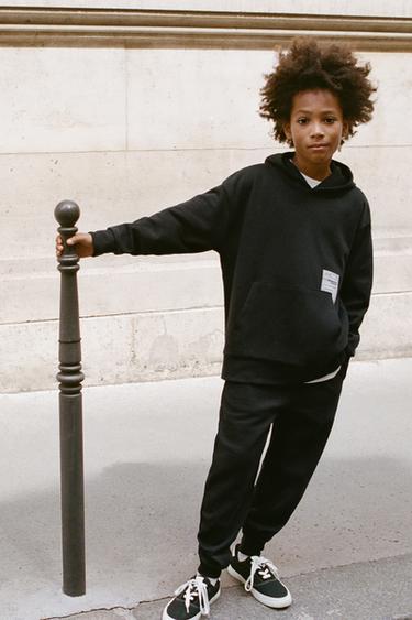INTERLOCK HOODIE AND JOGGERS SET - Black by Zara