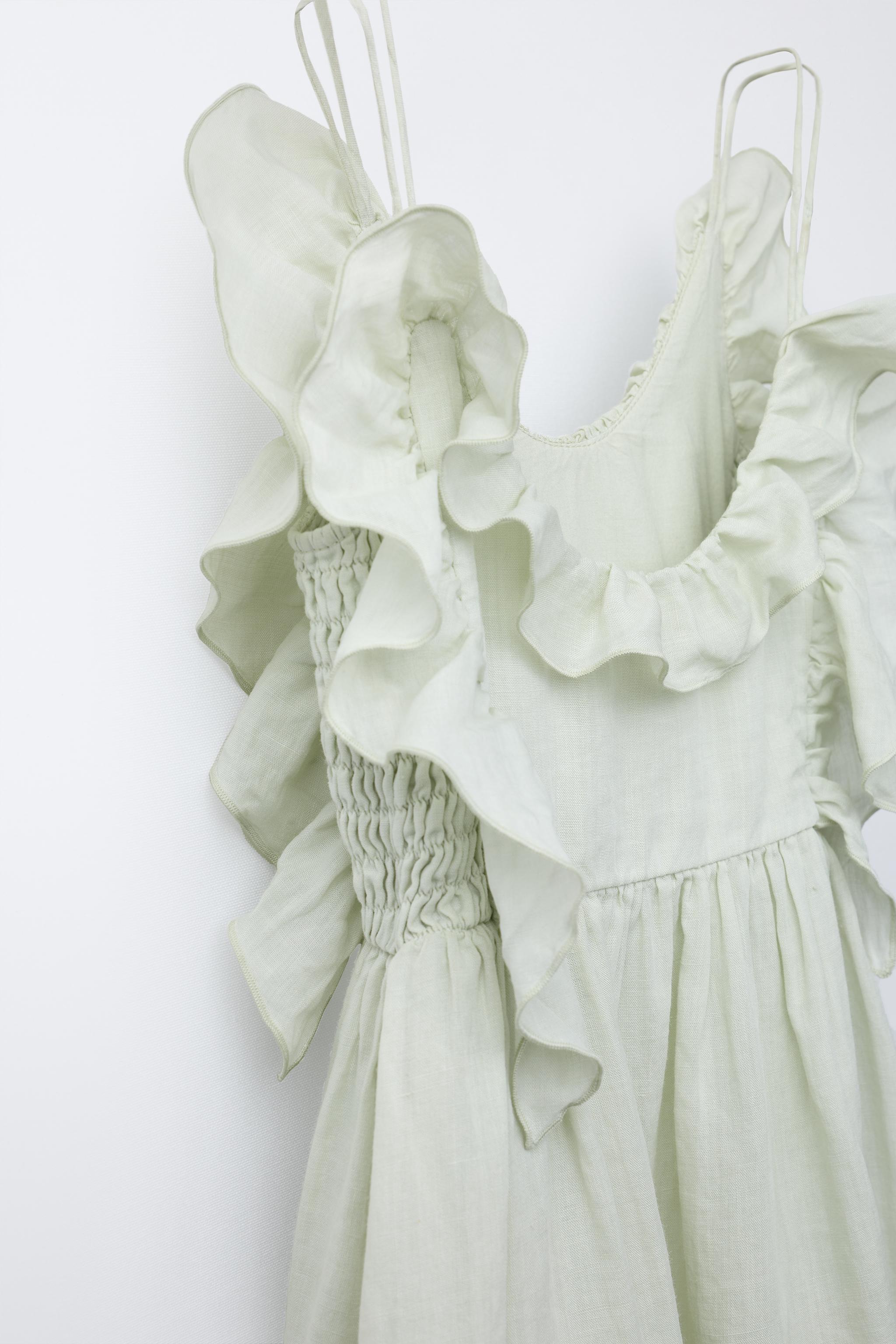 100% RAMIE RUFFLED DRESS